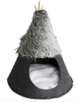 Grå tipi / tält för katt