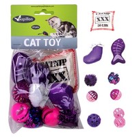 Kattleksaker Papillon 10-pack Rosa & Lila