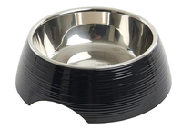 Kattmatskål Ripple blank svart