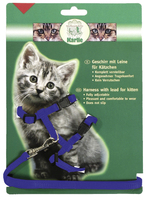 Kattsele med koppel Kattunge Blå