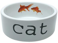 Keramikskål Cat med fisk