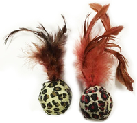Leopardboll med fjädrar 2-pack