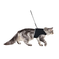 Mjuk Kattsele med Koppel Svart